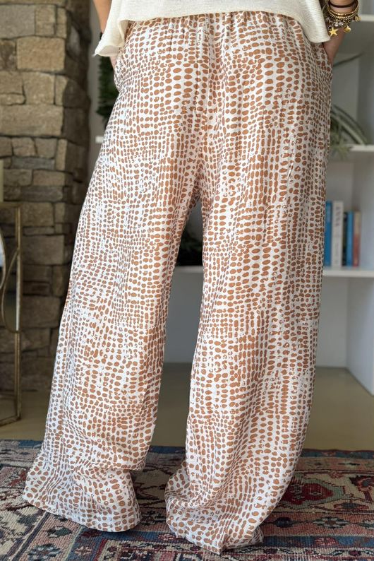 Vince Pebble Spot Wide Leg Pant Desert