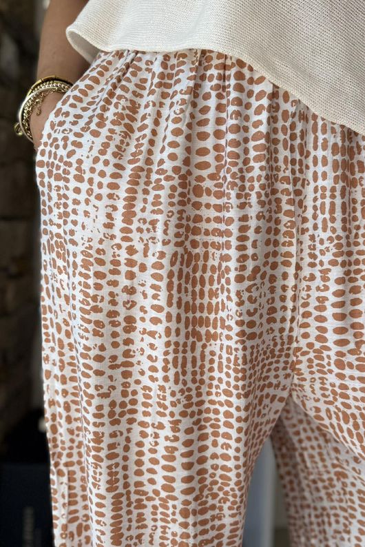 Vince Pebble Spot Wide Leg Pant Desert