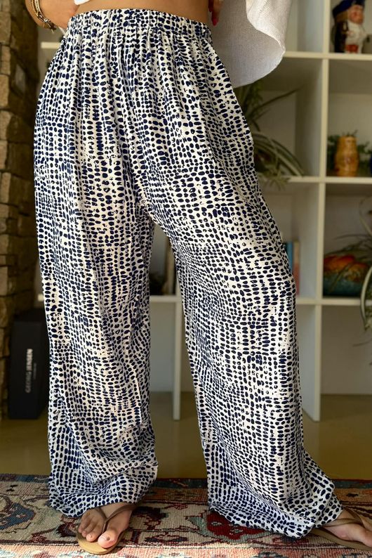 Vince Pebble Spot Wide Leg Pant French Navy