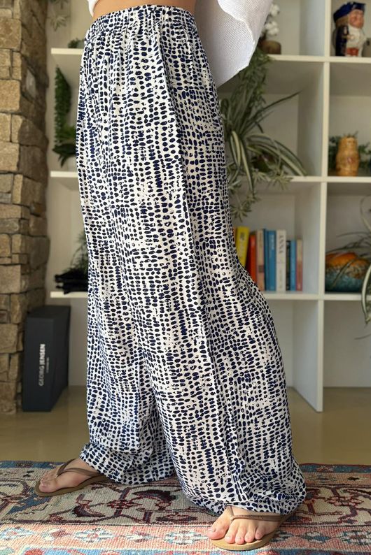 Vince Pebble Spot Wide Leg Pant French Navy