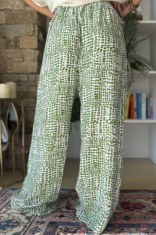 Vince Pebble Spot Wide Leg Pant Rio Green