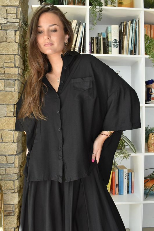 Vince Utility Box Shirt Black