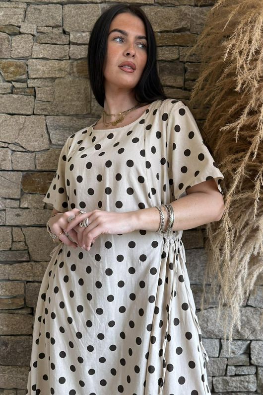 Vivienne Polka Dot Dress Chocolate /24=