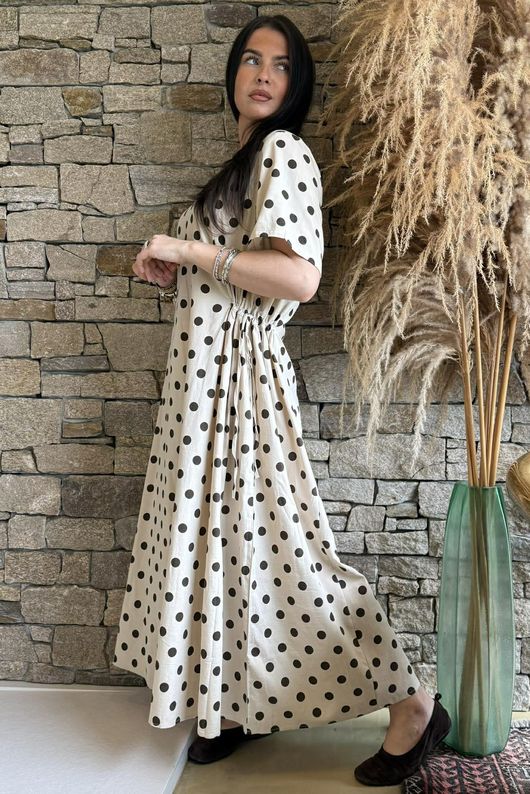 Vivienne Polka Dot Dress Chocolate /24=