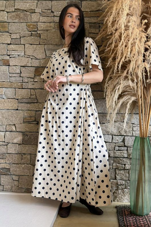 Vivienne Polka Dot Dress Navy /10=