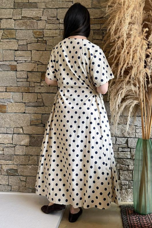 Vivienne Polka Dot Dress Navy /10=