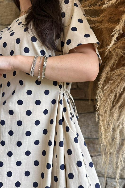 Vivienne Polka Dot Dress Navy /10=