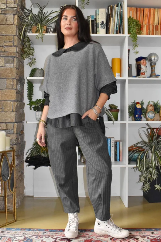 Wall Street Scuba Carrot Leg Trouser Slate