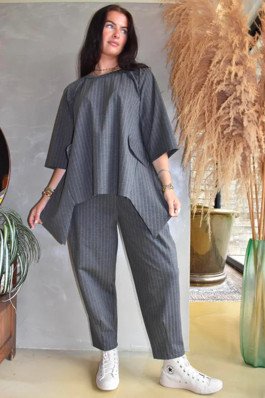 Wall Street Scuba Carrot Leg Trouser Slate