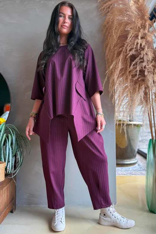 Wall Street Scuba Trapeze Top Burgundy