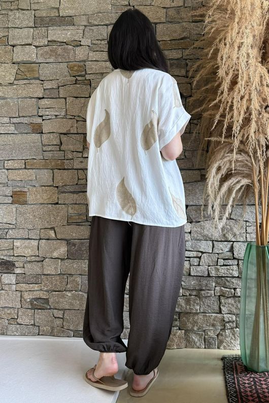 Wild Fern Box Top White /279=