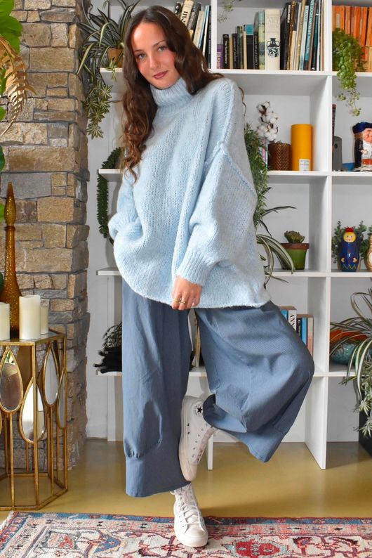 Winnie Oversized Knit Baby Blue