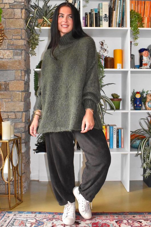 Winnie Oversized Knit Dark Khaki