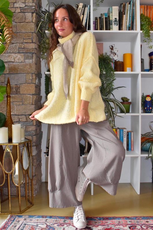 Winnie Oversized Knit Lemon Drop