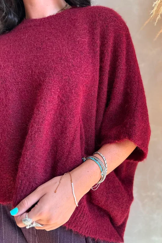 Zeta Otto Knit Burgundy Marl